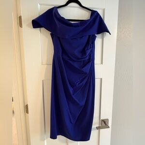 Vince Camuto Off-Shoulder Royal Blue Cocktail Dress